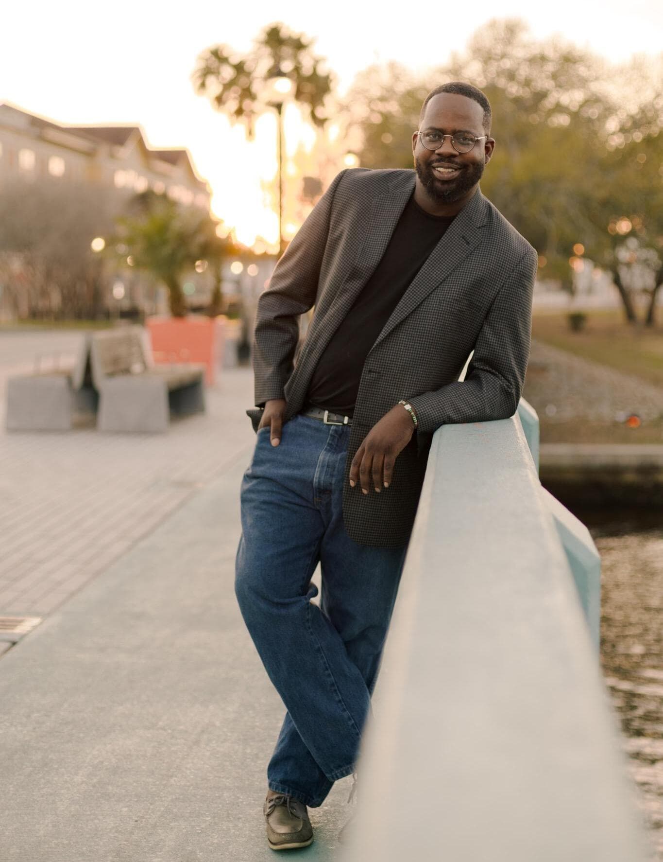 Marlowe Jones standing on the Cotee river bridge in downtown New Port Richey.